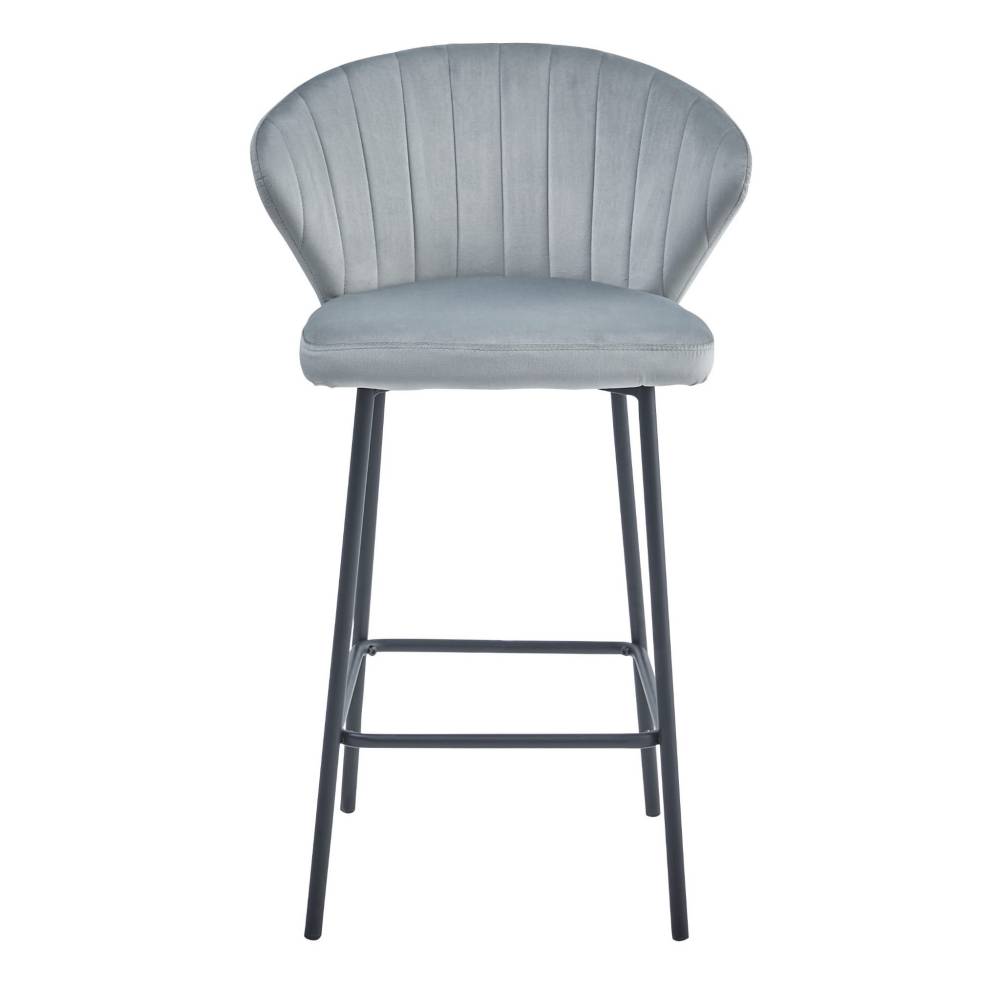 Scaun Bar Kors Catifea Gri Deschis - imagine 2