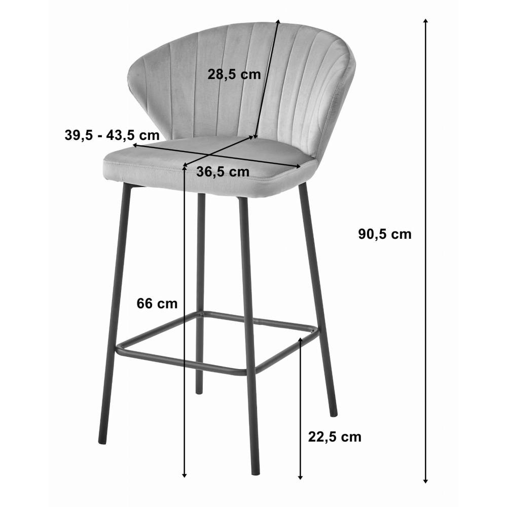 Scaun Bar Kors Catifea Gri Deschis - imagine 5