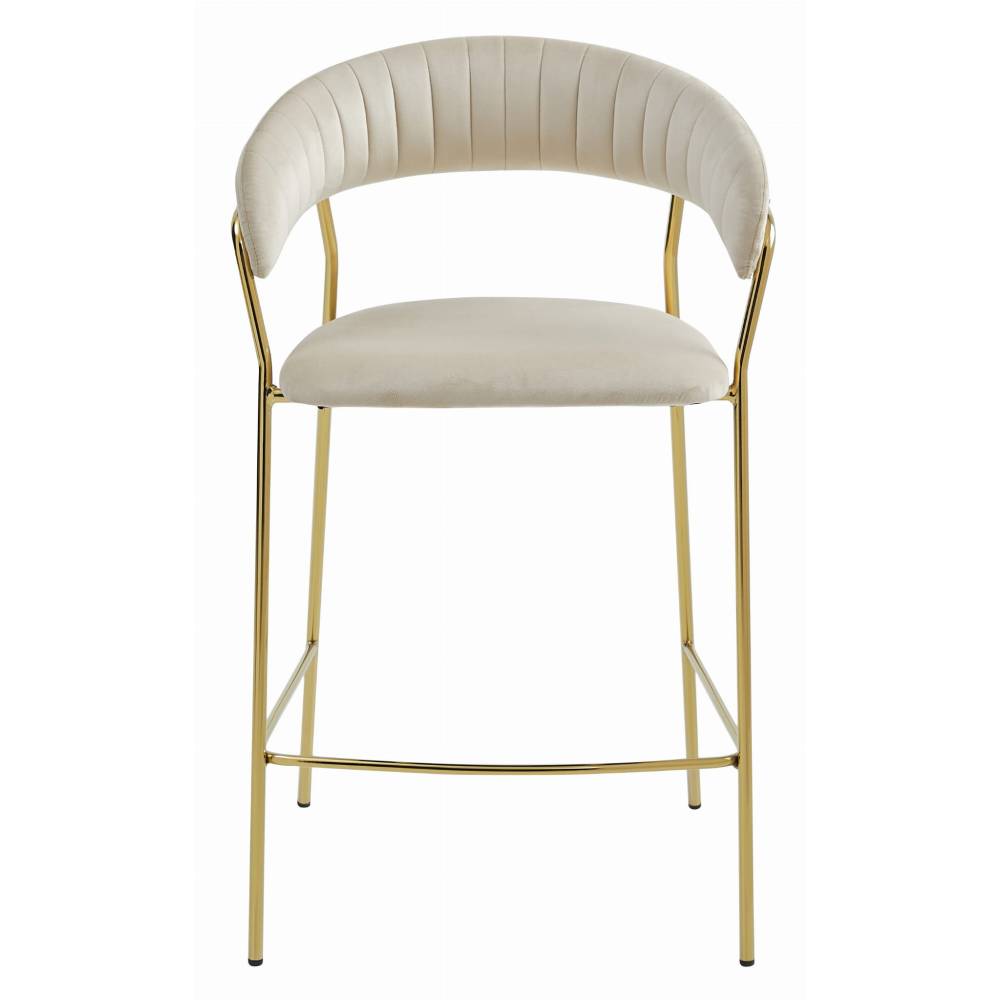 Scaun Bar Sidney Crem Catifea - imagine 3