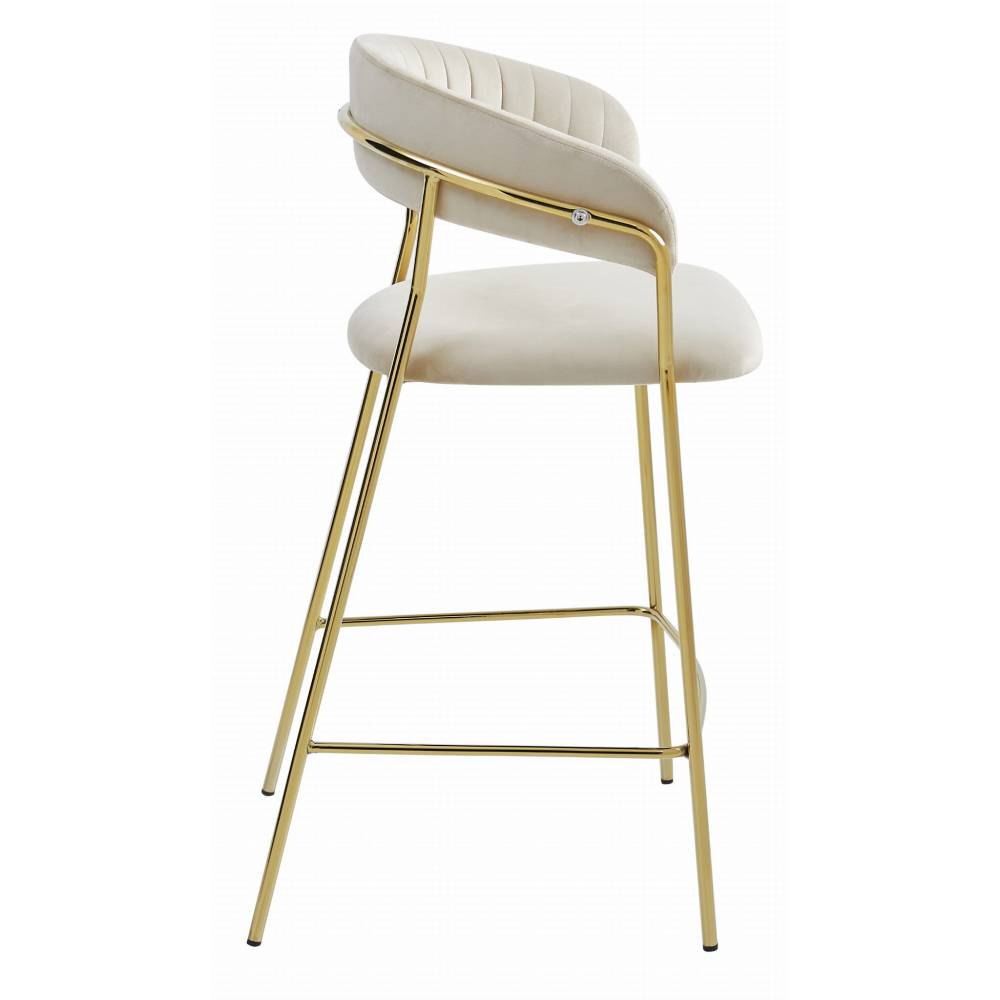 Scaun Bar Sidney Crem Catifea - imagine 2