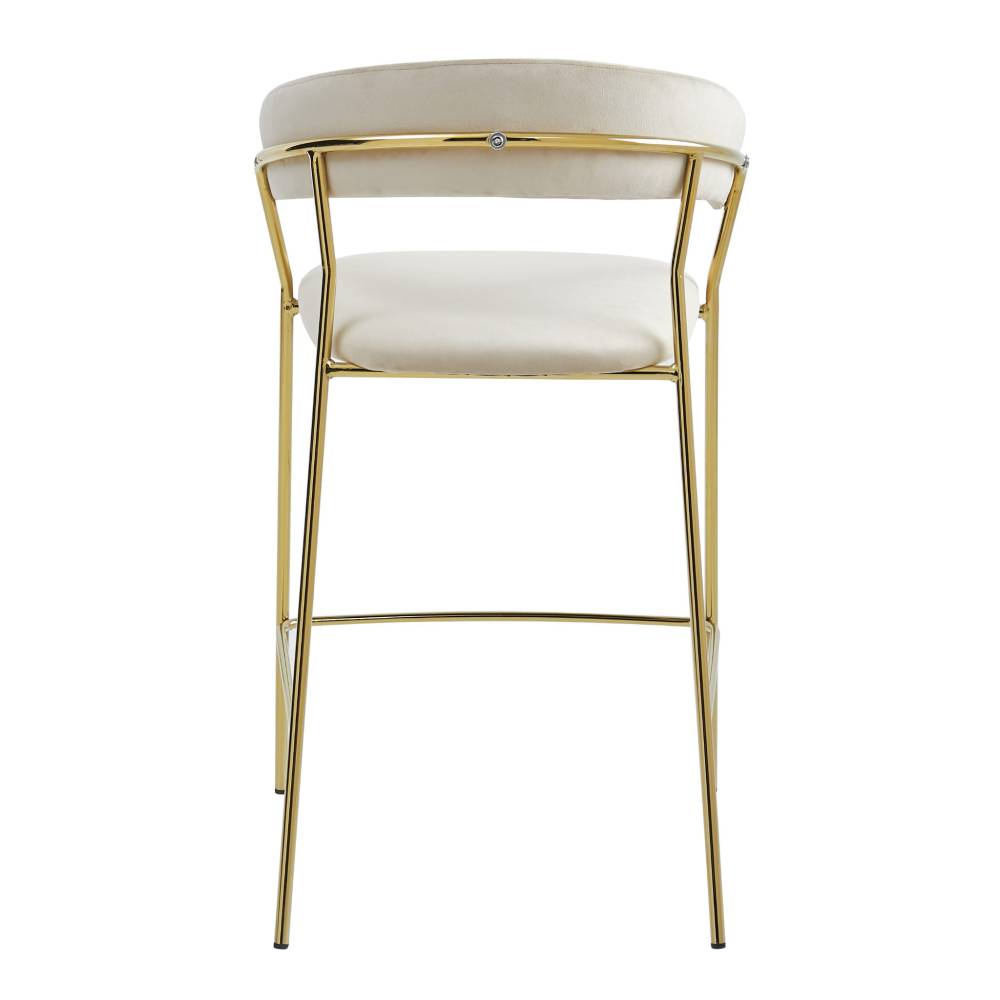 Scaun Bar Sidney Crem Catifea - imagine 4