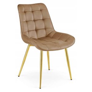 Scaun Bucatarie/Dining Joy Maro Catifea, Picioare Metalice, Finisaj Auriu