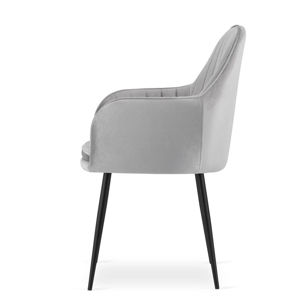 Scaun Bucatarie/Dining Moreno Catifea Gri Deschis - imagine 3