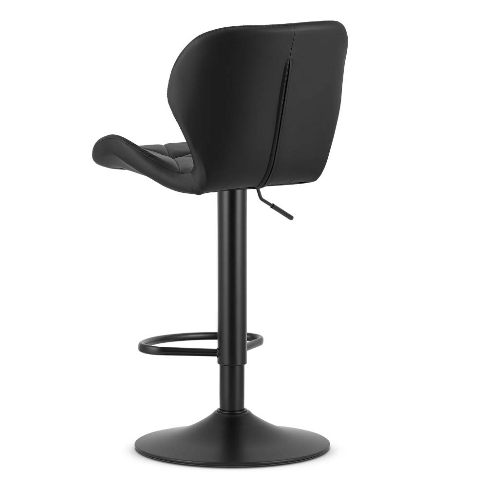 Scaun Bar Kross Piele Ecologica Negru, Baza Neagra - imagine 5