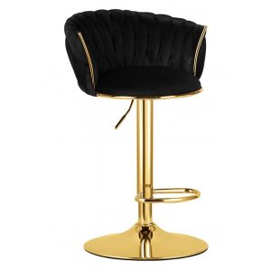 Scaun Bar Magnus Catifea Neagra, Baza Aurie