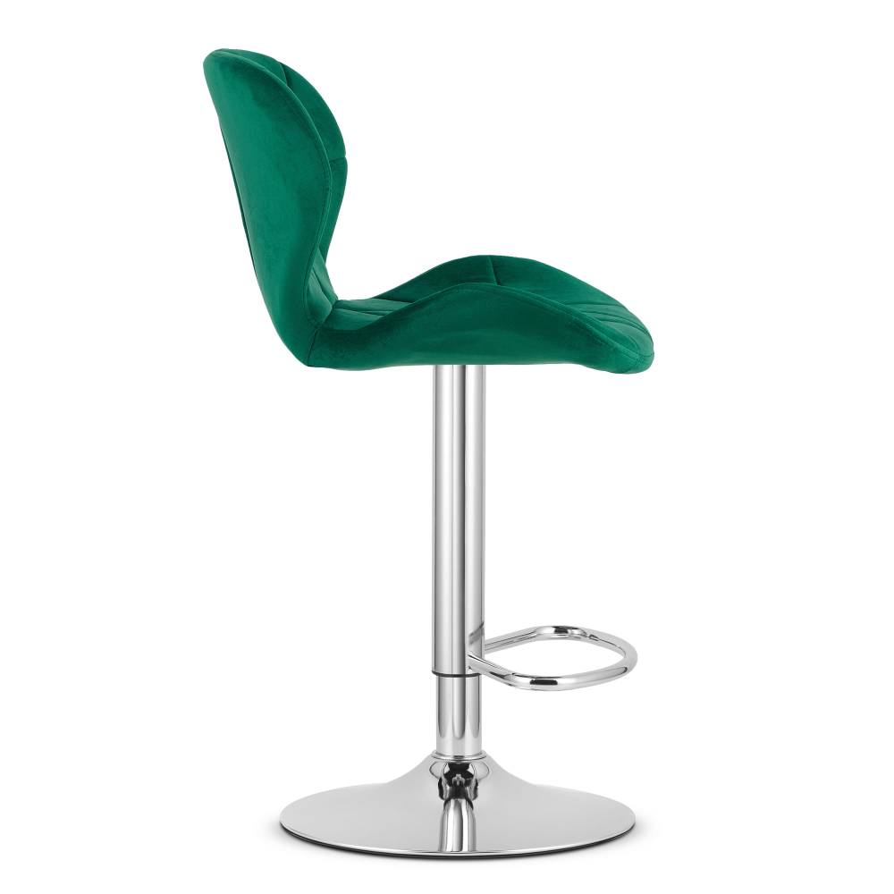 Scaun Bar Kross Catifea Verde, Baza Cromata - imagine 5