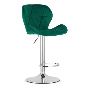 Scaun Bar Kross Catifea Verde, Baza Cromata