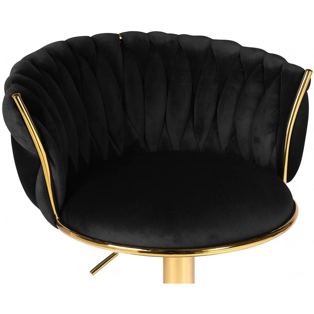 Scaun Bar Magnus Catifea Neagra, Baza Aurie - imagine 8