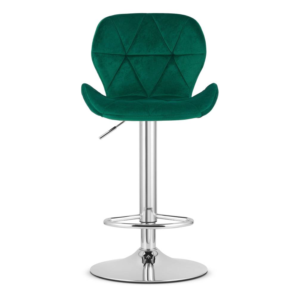 Scaun Bar Kross Catifea Verde, Baza Cromata - imagine 3