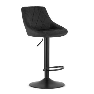 Scaun Bar Kona Baza Neagra , Catifea Neagra