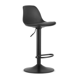 Scaun Bar Horan Piele Ecologica Negru, Baza Neagra